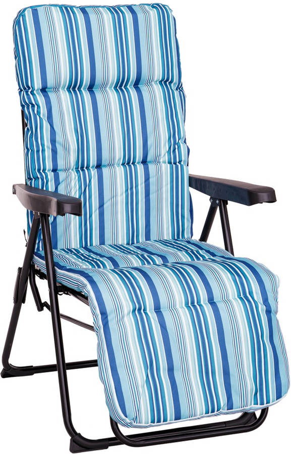 Silla de Playa LOLAHOME Con Apoyo (Azul - 62x59x108 cm - Acero)