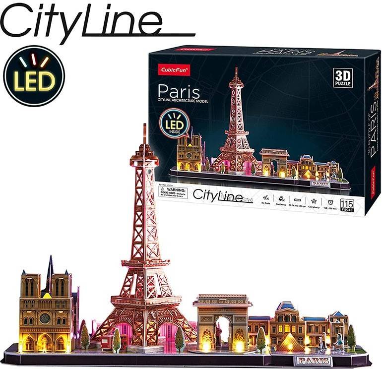 Puzzle 3D Torre Eiffel Paris Led (8 años - 115 piezas)