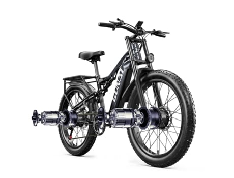 GUNAI GN68 2000W Doble Motor Bicicleta Eléctrica para Adultos, 26Inch Fat Tire Bicicleta de Montaña con 48V17.5AH Batería Samsung y Doble Suspensió...