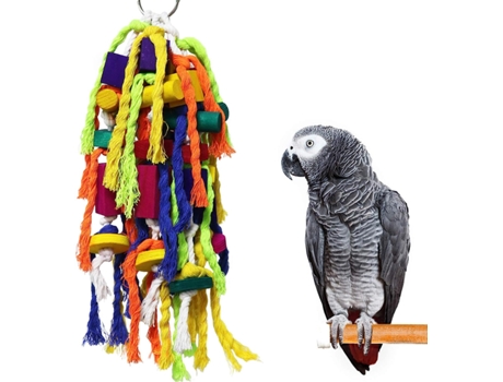 Juguetes para masticar loros grandes y pequeños - Juguetes para morder jaulas para loros Juguetes para rasgar bloques de madera para conures Cockat...