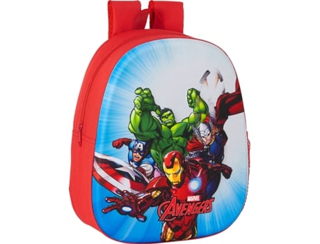 Mochila Safta 3d avengers rojo 27x10x33cm heroes vs