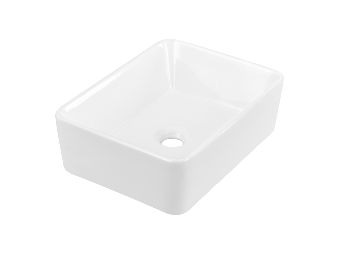 Lavabo Sobre Encimera Svendborg Rectangular De Cerámica 40 X 30 X 13 Cm -  Blanco [neu.haus] con Ofertas en Carrefour