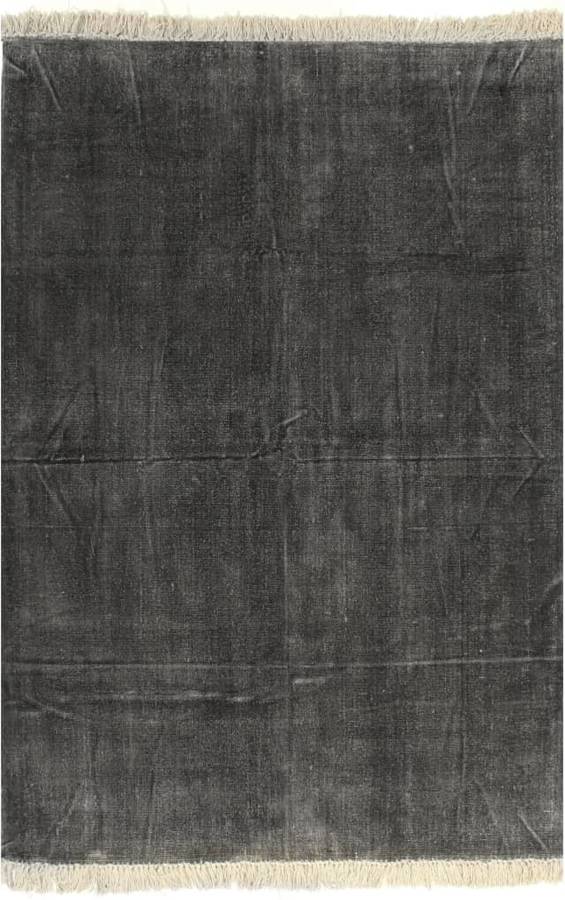 Alfombra VIDAXL Liso Rectangular (Gris - 120x230 cm - Algodón)