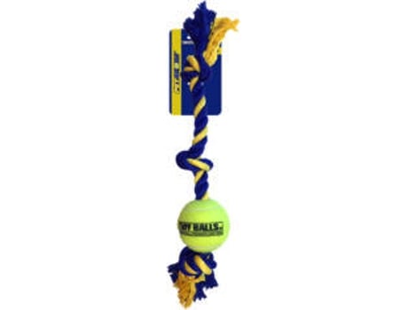 Cuerda para Perros PETSPORT Gigante 3-Nudo con Tuff Ball (60cm+10cm)