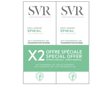 Desodorante Spirial Deo-Cream Intense Anti-Perspirant 48H Lote de 2 X 50 Ml SVR