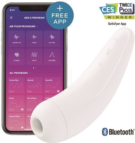 Estimulador SATISFYER Luxury Curvy 2+ con App Satisfyer Blanco