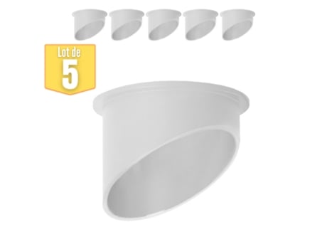 Conjunto de 5 soportes de paquetes redondos bisels GU10 35W White BRAYTRON