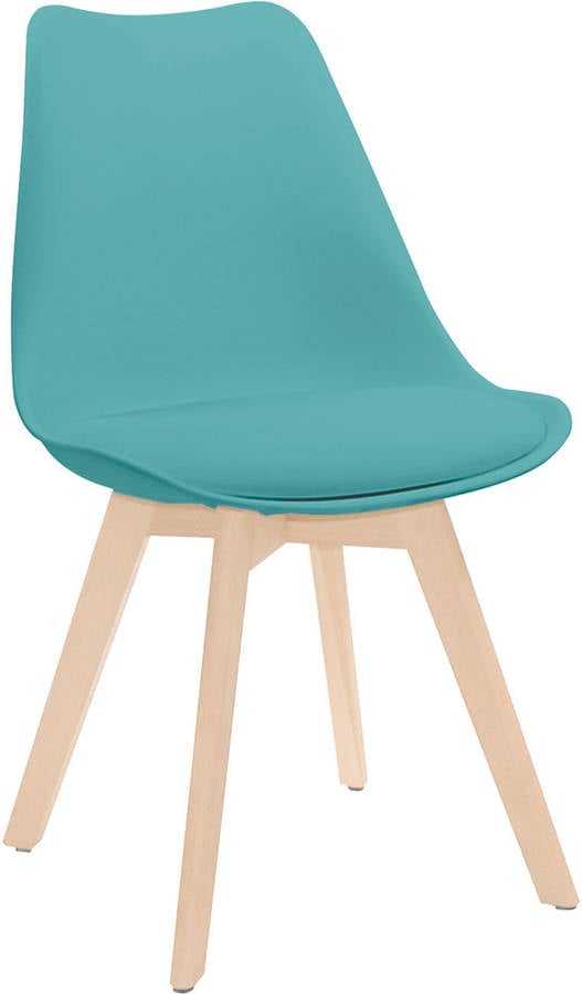 Silla de Comedor THINIA HOME Nórdico Azul (Polipropileno, Espuma PU, Madera de Haya - 48x55x83 cm)