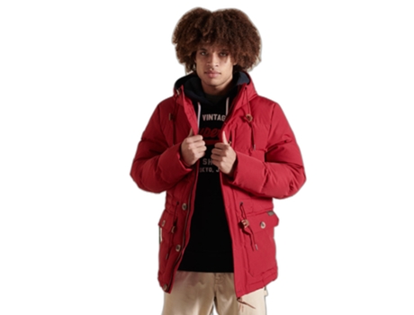 Abrigo SUPERDRY Algodón Hombre (L - Rojo)