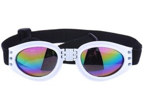 Gafas de Sol para Perros WJS Impermeable (Blanco - S - Porte Pequeño)