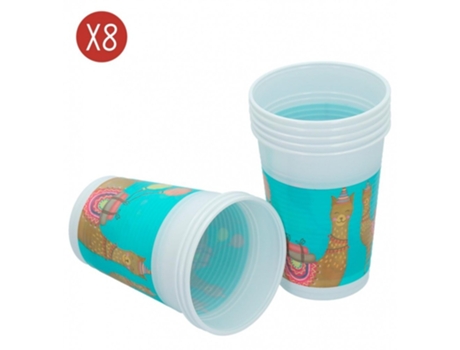 Llamas Pack 8 Vasos Desechables 200Ml GENÉRICO