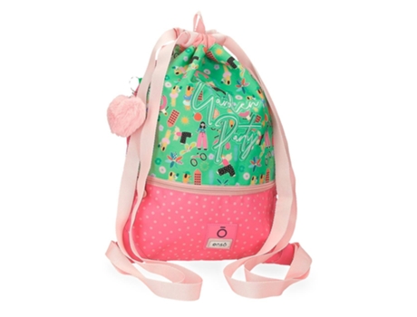 Mochila saco Enso Garden party con cierre frontal.