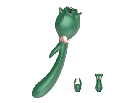 Vibrador oscilante de frecuencia múltiple 3 en 1 para mujer (verde) VEANXIN