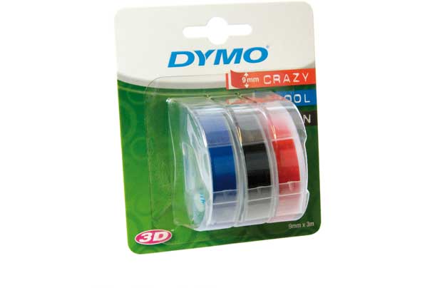 Cinta Etiquetas DYMO 9MMX3M P-3 Negro/Azul/Rojo S0847750