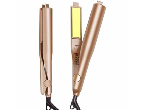 Plancha de pelo LKC ZFS01 Twisted profesional rizador de pelo para cabello húmedo y seco LCD display 2-in-1 - Oro