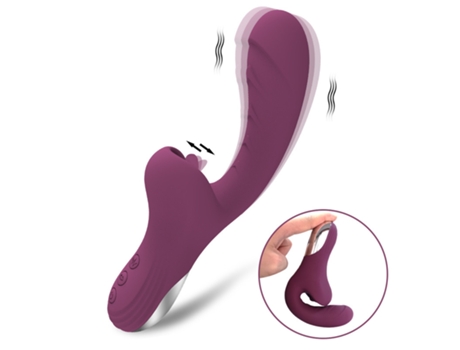 2 en 1 potente vibrador de masaje para lamer la lengua para mujeres (púrpura) VEANXIN