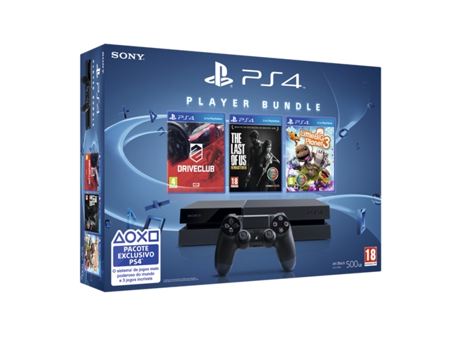 CONS. PS4 500GB+DRIVECLUB+LBP3+TLOU