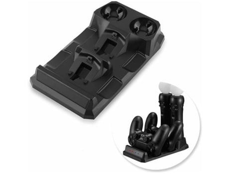 4 en 1 para Ps Move / Ps4 Gamepad Base de carga rápida alimentada por USB con organizador de indicador de estado de carga YIZHOOD