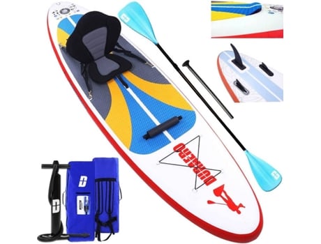 Duraero Tabla Hinchable paddle surf sup paddel bomba asiento kayak almohadilla integrada aleta desprendible doble remo ajustable kit reparación 305 x 76 15 cm hasta 110