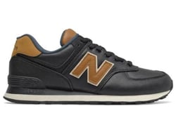 Zapatillas Deportivas NEW BALANCE 574 (Negro - Cuero Natural, Material Sintético- 41,5)