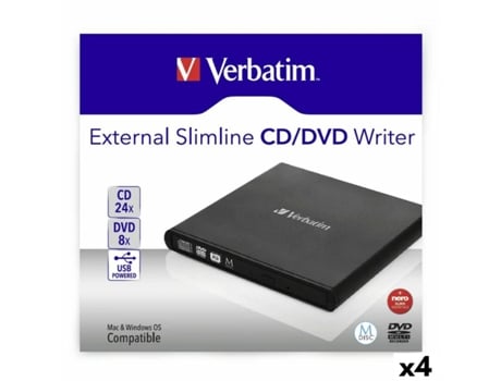 Grabadora Externa VERBATIM Slimline CD/DVD Negro