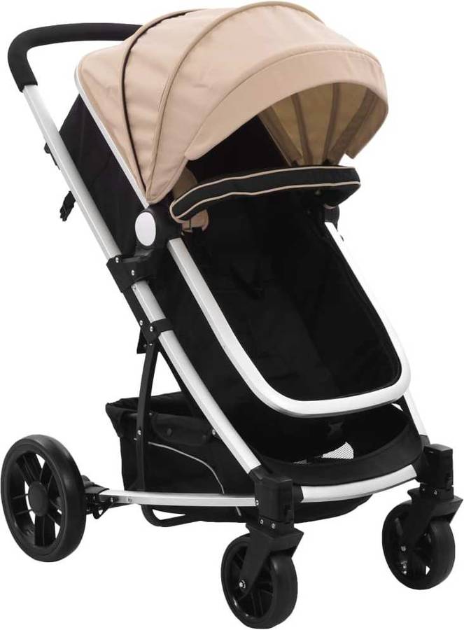 Carrito de Bebé Duo VIDAXL Aluminio Marrón Acizentado Y