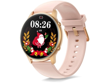 Smartwatch ENKERS Hombres Mujeres Redondo Impermeable Relojes IP67 Pulsera  Cronómetro con Monitor de Frecuencia Cardía-Negro