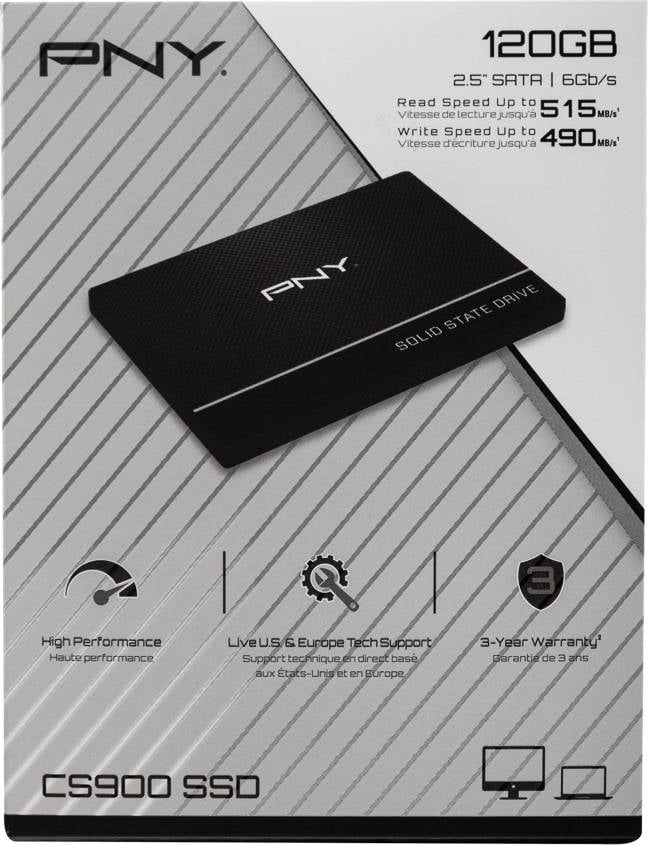 Disco SSD Interno PNY CS900 (120 GB - SATA - 515 MB/s)