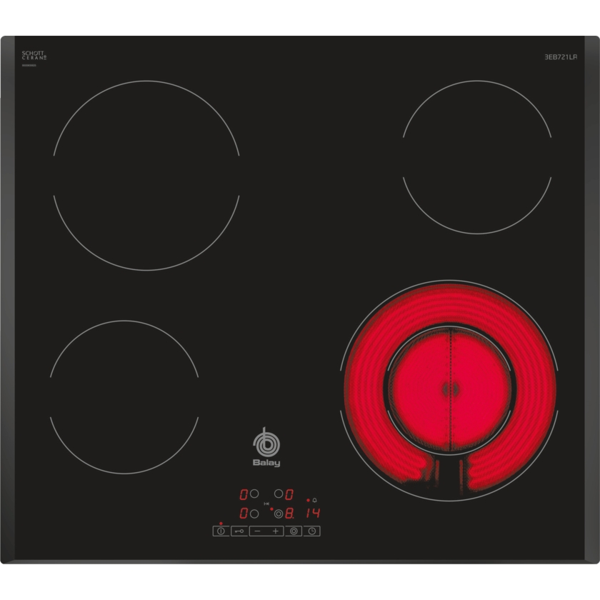 Placa de Vitrocerámica BALAY 3EB721LR (Eléctrica - 59.2 cm - Negro)