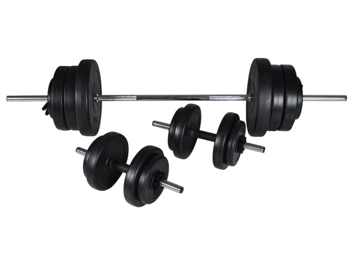 vidaXL Banco musculación con soporte pesas, pesas y mancuernas 30,5 kg