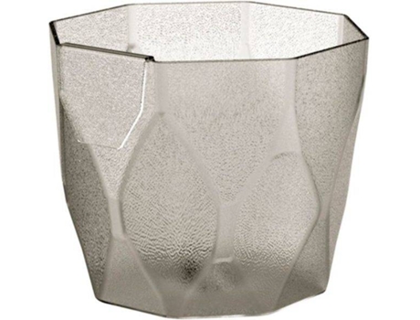 Maceta PROSPERPLAST Rocka P Transparente (Gris - 12.6 x 12.6 x 10 cm)