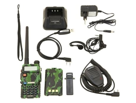 Baofeng Uv-5R Walkie Talkie Fm Vhf/Uhf Radio con modo de espera de pantalla de doble banda y reloj incorporado