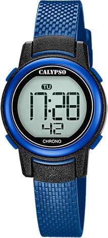 Calypso Reloj Digital para unisex de cuarzo con correa en k57366 mujer goma azul