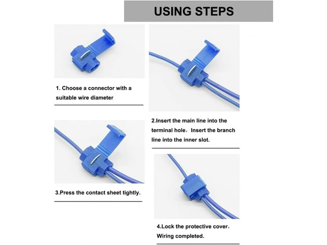 Conectores de Cable, Terminales de Empalme Crimp Electrical, Conectores  Rapido Empalme Electricos (Pack 2)