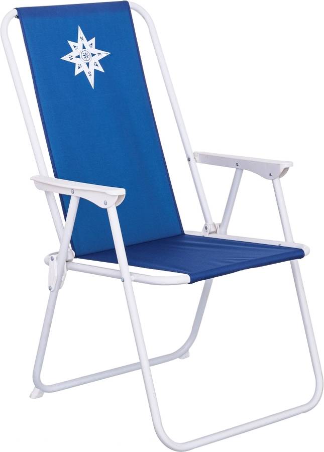 Lolahome Silla Fija plegable hierrolona 53x46x88 azul marino de playa home lona 88x46x53