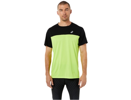 Camiseta ASICS Hombre (Poliéster - Verde - L)