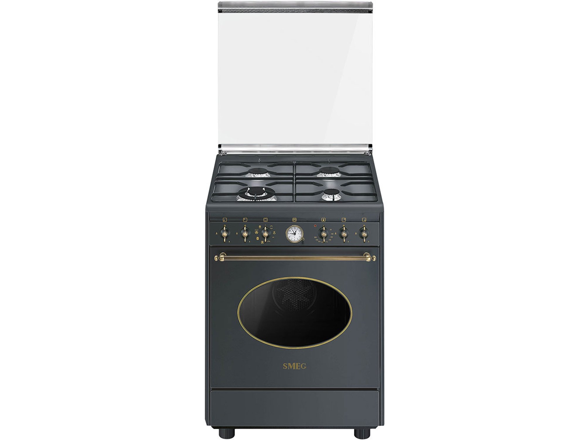 Cocina SMEG CO68GMA8 (70 L - Gas Natural - Negro)