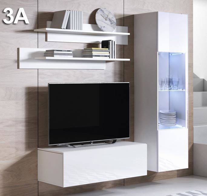 Conjunto De Muebles tv bonitos luke blanco 150x40x165 cm 3a 16m