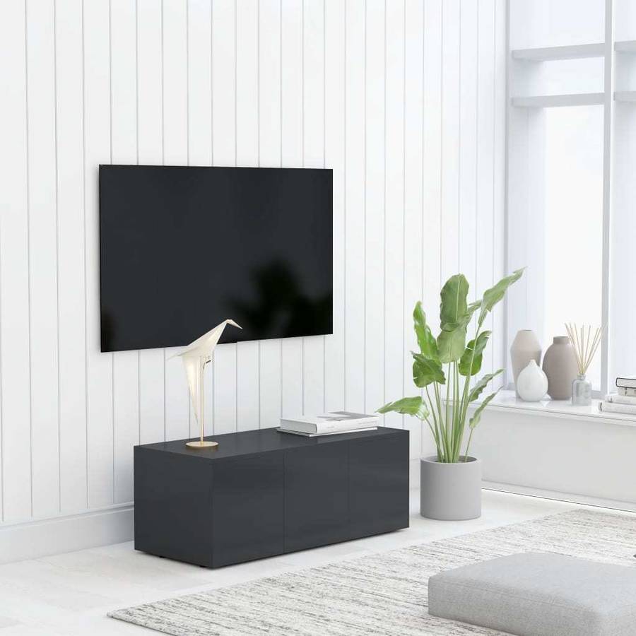 Mueble de TV VIDAXL Aglomerado Gris (80x34x30 cm)