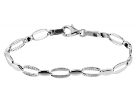 Pulsera Amélie en Plata de Ley 925 con Circonias Bañada en Rodio 18.5 Cm