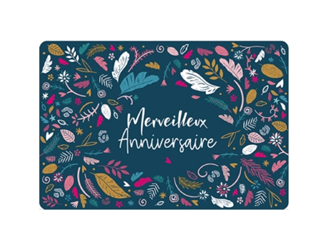 Tarjeta doble KIUB Des Plumes Et Des Fleurs Merveilleux Anniversaire