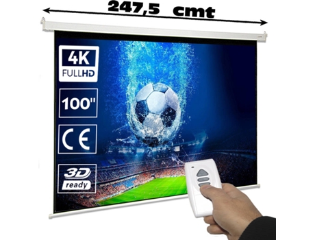 Pantalla De Proyeccion electrica luxscreen 100 pulgadas formato 169 visible blanca 220 x 124cm 248 220x124 124