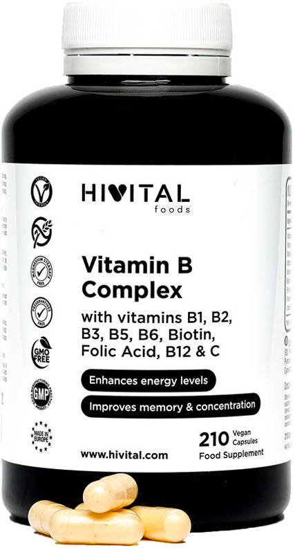 Complemento Alimentar HIVITAL Vitamina B Complex (210 Cápsulas Veganas)