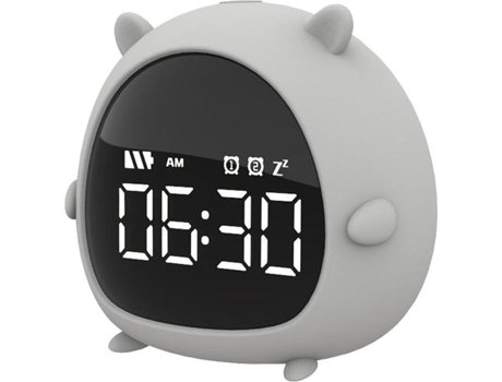 Temporizador de despertador LED de LED de Basner digital LED Lindo reloj de escritorio gris