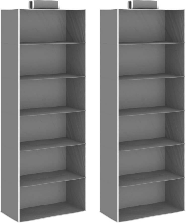 Organizador de Ropero VIDAXL 6 Estantes (Tejido - 30x15x80 cm - Gris)