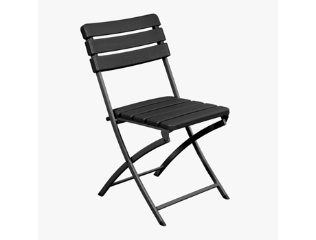 TORP Silla Plegable de Exterior Negro 55x46cm VIVA