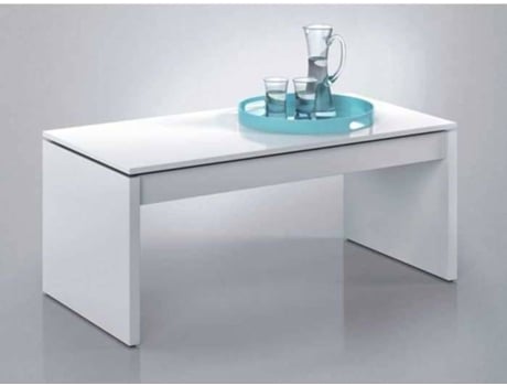 De Centro Modelo zenit mesita salon comedor acabado en blanco brillo medidas 102 cm ancho x 4354 alto 50