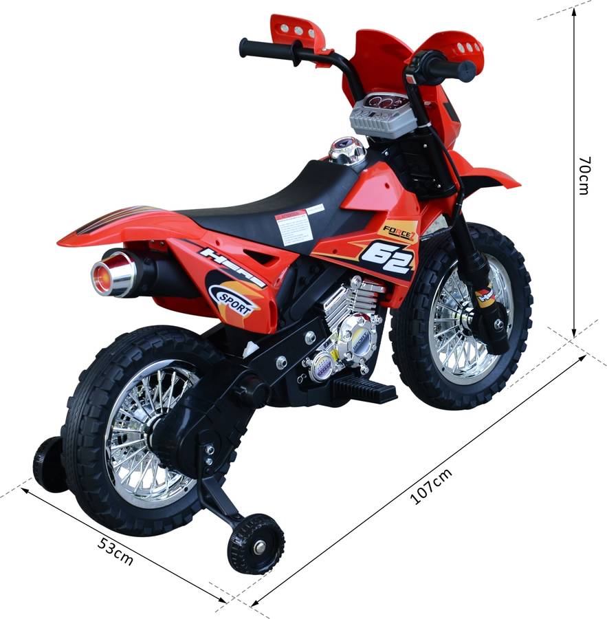 Moto Eléctrica HOMCOM Force Z (6V - Roja)