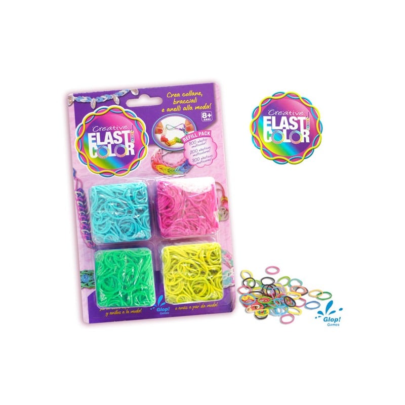 Elasticolor 4 Colores 800 gomitas creative juego para joyas de y diferentes nice 480