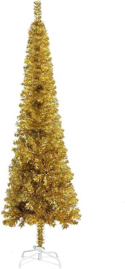 Árbol de Navidad VIDAXL con Luces LED y Bolas (Dorado - 150x43 cm)